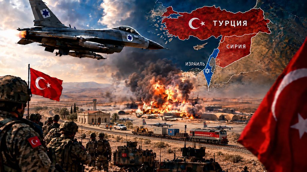 Турецко-израильское противостояние в Сирии израильский истребитель, турецкие военные, БПЛА Akıncı, сирийская авиабаза, карта региона и Хиджазская железная дорога